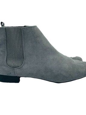 Kelly & Katie Booties Womens Size 9.5 Gray Ankle Boot Heel Shoes Slip On Comfy